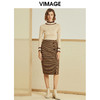 VIMAGE纬漫纪春款通勤百搭时尚撞色高领针织打底衫女套头V1201807 商品缩略图1