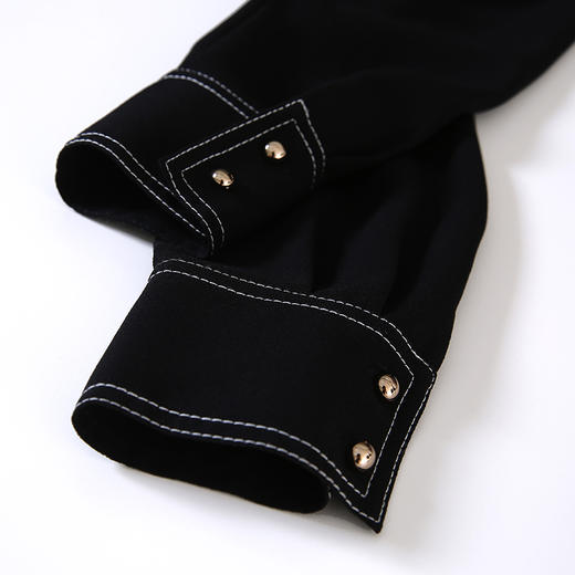 EITIE爱特爱女装春款职业通勤明线装饰显瘦纯色衬衫女上衣6109815 商品图6