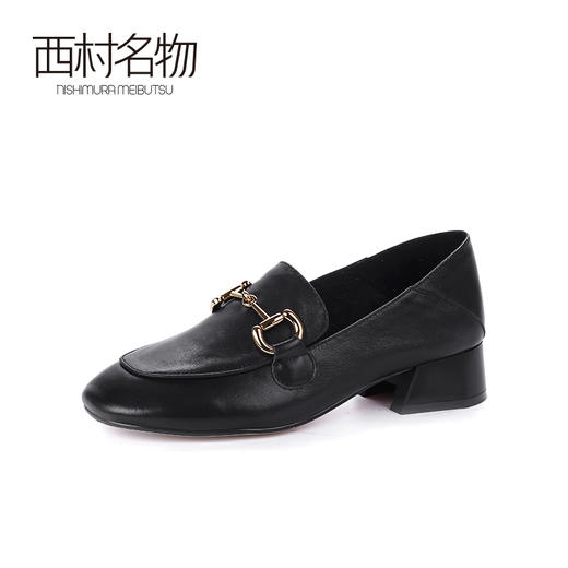 西村名物2020新款经典复古马衔扣方跟娃娃头乐福鞋女-X20AM18221 商品图0