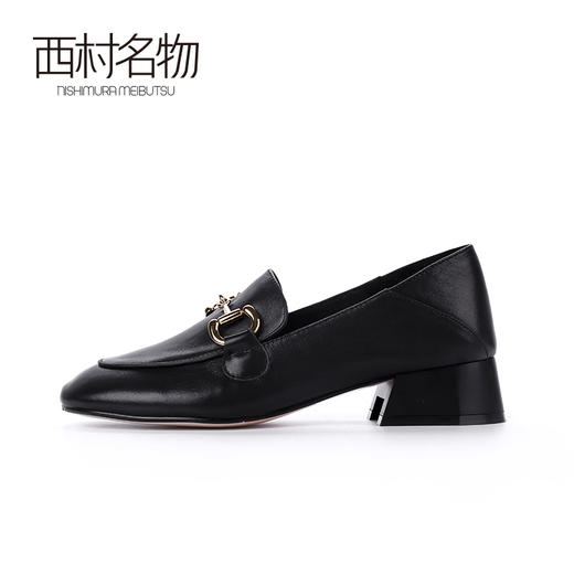 西村名物2020新款经典复古马衔扣方跟娃娃头乐福鞋女-X20AM18221 商品图3