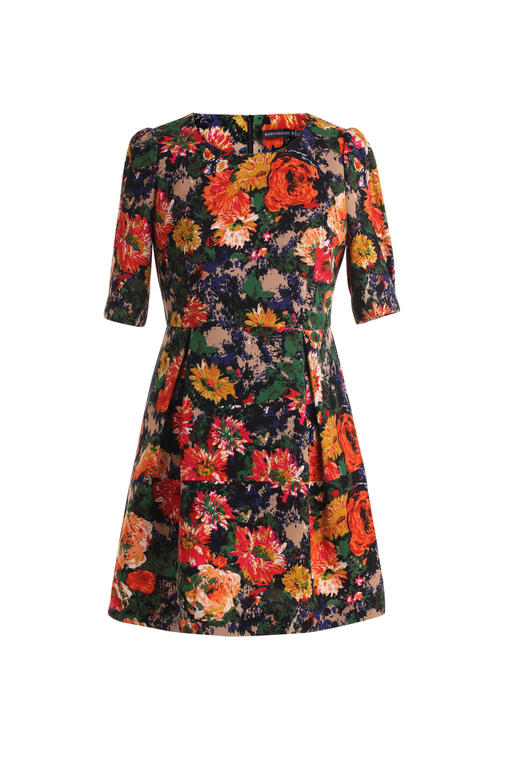 【伯妮斯茵】文艺复古印花设计短款连衣裙--《智慧之光--波斯艺术》 1S7211 商品图3