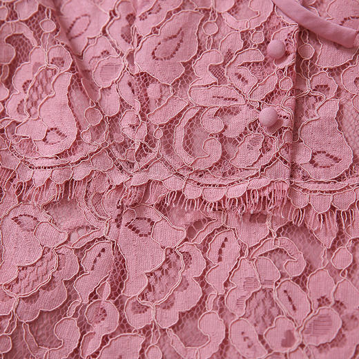 EITIE爱特爱女装春款优雅时尚减龄系带镂空蕾丝连衣裙女中长 商品图6