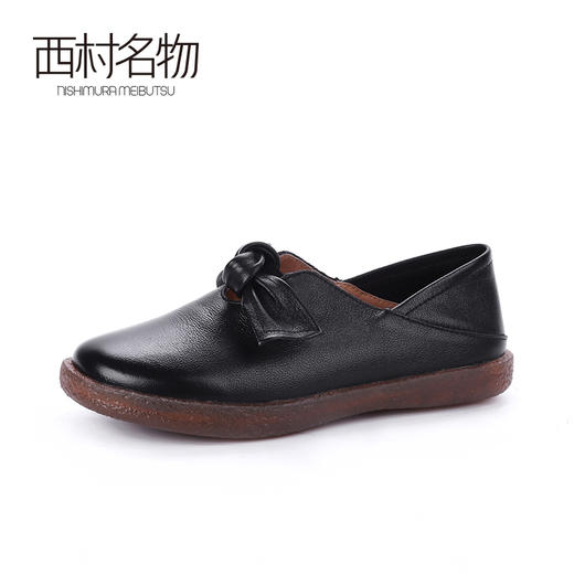 西村名物2020春季新品复古蝴蝶结小香风平底乐福鞋女-X20AM16961 商品图2