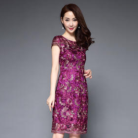 DYSL-Q3336新款刺绣时尚气质宫廷旗袍连衣裙