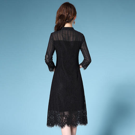 DYSL-Q5166新款欧美风时尚气质纯色连衣裙 商品图3