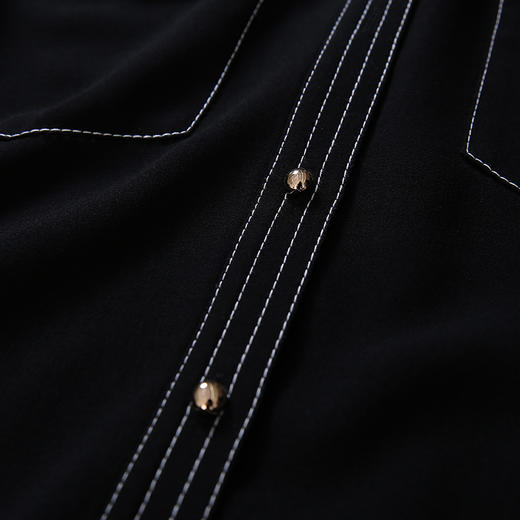 EITIE爱特爱女装春款职业通勤明线装饰显瘦纯色衬衫女上衣6109815 商品图8