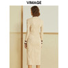 VIMAGE纬漫纪春款时尚通勤修身显瘦高领针织连衣裙女长款V1201808 商品缩略图3