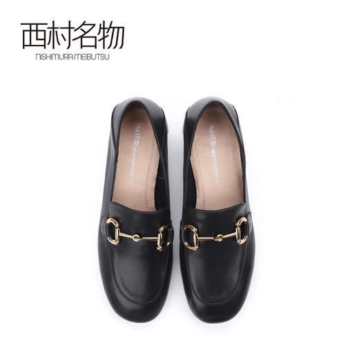 西村名物2020新款经典复古马衔扣方跟娃娃头乐福鞋女-X20AM18221 商品图1