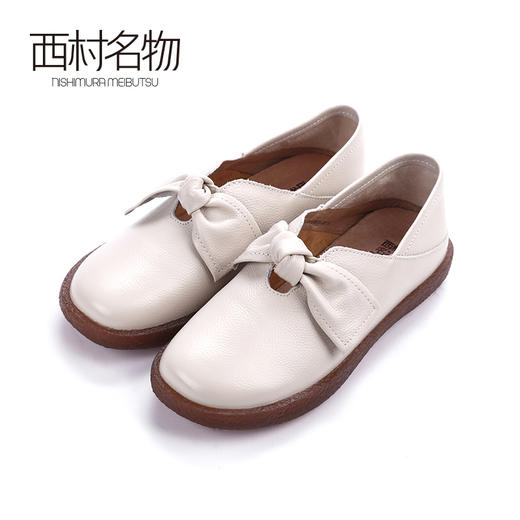 西村名物2020春季新品复古蝴蝶结小香风平底乐福鞋女-X20AM16961 商品图1