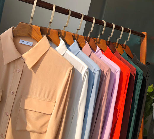 清！！衬衫世家EQ经典双口袋衬衫衬衣 18mm重砂洗双绉真丝 商品图13