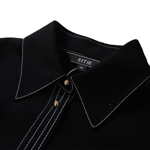 EITIE爱特爱女装春款职业通勤明线装饰显瘦纯色衬衫女上衣6109815 商品图7