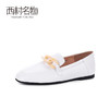 西村名物2020春季新款百搭经典链条两穿踩脚鞋方头乐福鞋女X20AM16691 商品缩略图1