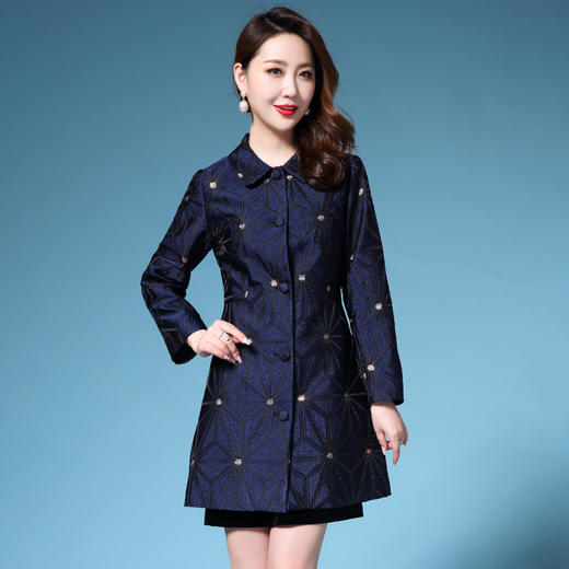 DYSL-Y1768新款大码时尚气质提花风衣外套 商品图2