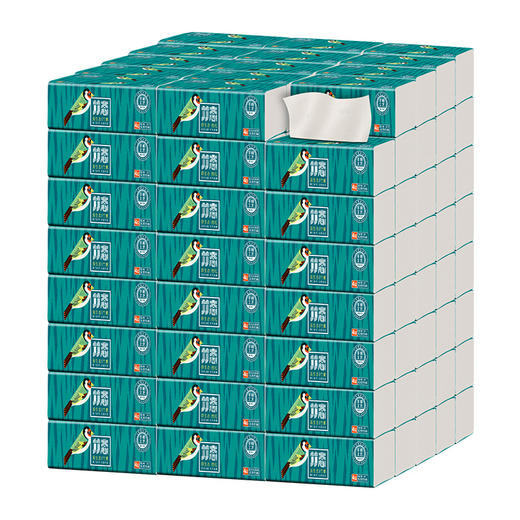 竹态象牙白压纹软抽抽纸4层80抽20包印花纸巾家用实惠装整箱大号 商品图3