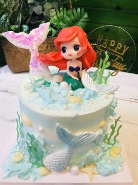 奶油蛋糕 美人鱼 鱼尾 下单前请仔细阅读商品详情   如需增加或修改文字 请下单备注