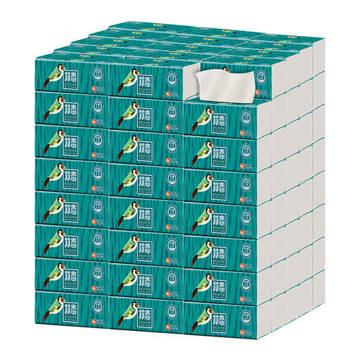 竹态象牙白压纹软抽抽纸4层90抽16包印花纸巾家用实惠装整箱大号 商品图3