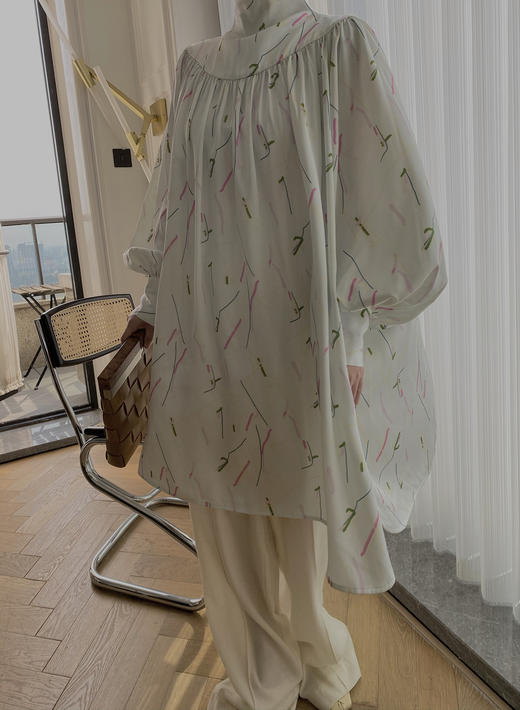 HIDEMI “我们做印花”绮梦漫步 缎面衬衫裙 商品图9