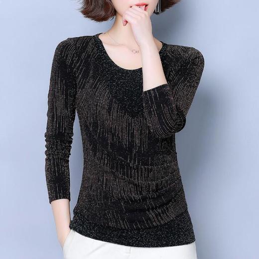 MZ-MZ3046新款假两件网纱洋气遮肚子圆领打底衫 商品图3