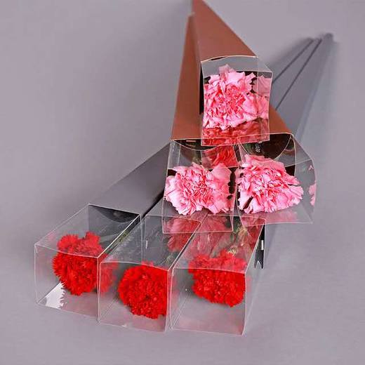 单枝精装康乃馨（15枝起售） - 1枝康乃馨，高档单枝礼盒装,颜色可以任意选择（1669）） 商品图0