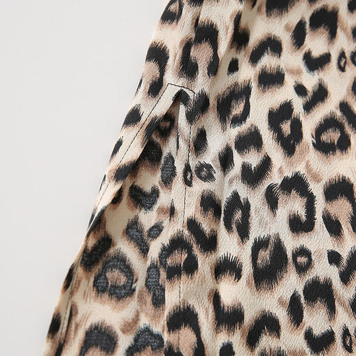 EITIE爱特爱女装秋款时尚复古洋气豹纹印花收腰衬衫连衣裙女显瘦6107819 商品图8