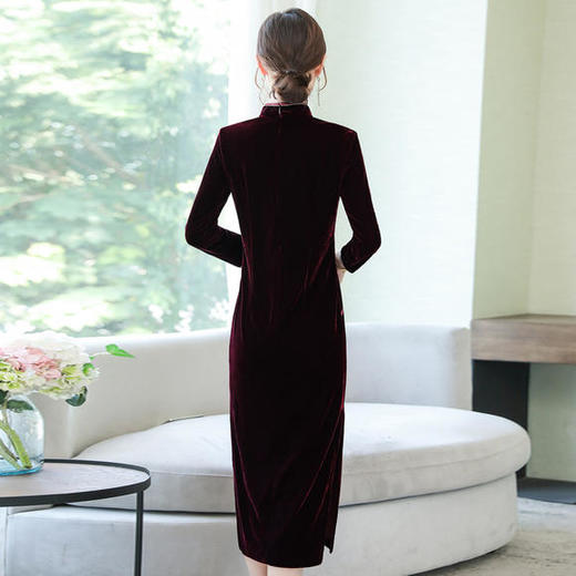 AHM-as8232新款2019高贵金丝绒旗袍裙 商品图4