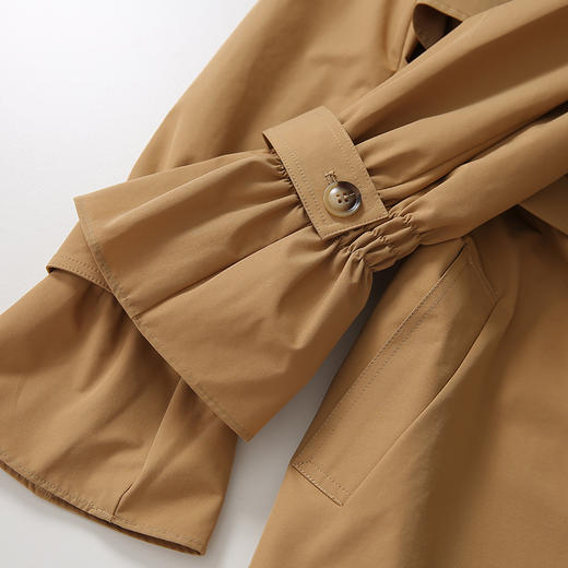 EITIE爱特爱秋季新款中性帅气复古经典收腰风衣外套女中长款6104804 商品图7