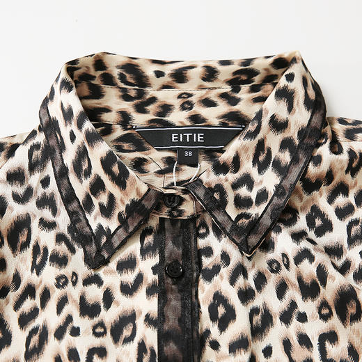 EITIE爱特爱秋季新款时尚复古通勤百搭显瘦豹纹印花衬衫女6109801 商品图6