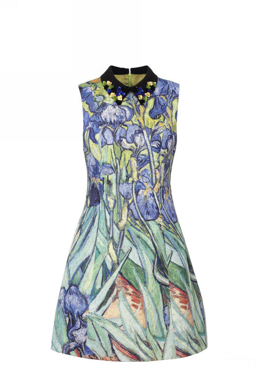 【伯妮斯茵】文艺复古印花设计短款无袖连衣裙  3S7441 商品图3