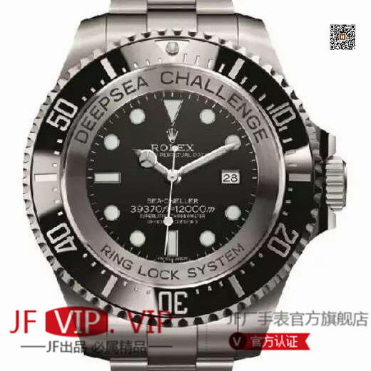 N劳li士超鬼王终版DEEPSEA CHALLENGE。大块头专用！表壳采用超合金不锈钢材料制成，表壳中部使用高性能的氮合金不锈钢圆环作为整个手表的支架水鬼。男士腕表，自动机芯，精钢表带，密底。 商品图0