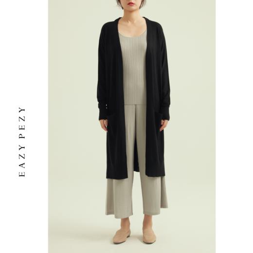 精纺真丝羊绒长款开衫 商品图1