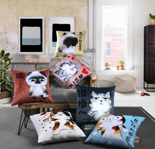 萌喵百态抱枕 商品图0