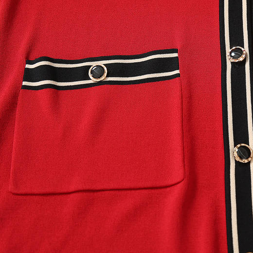 EITIE爱特爱冬季新款时尚撞色V领显瘦慵懒宽松针织开衫外套女6101804 商品图7