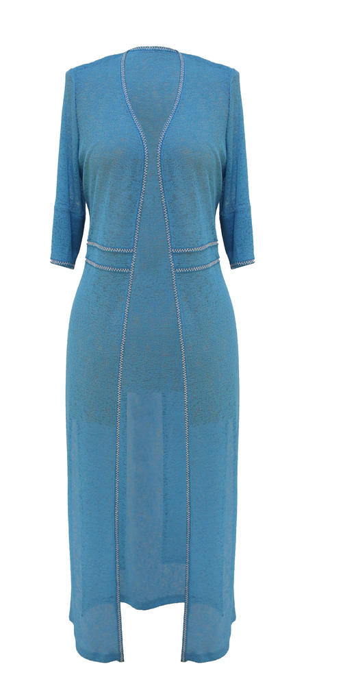 【伯妮斯茵】172D049--蓝色风衣--天青石金耳环--《太阳之子--印加》 商品图5