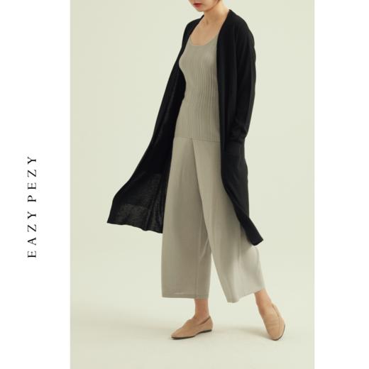 精纺真丝羊绒长款开衫 商品图0