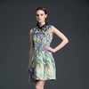 【伯妮斯茵】文艺复古印花设计短款无袖连衣裙  3S7441 商品缩略图2