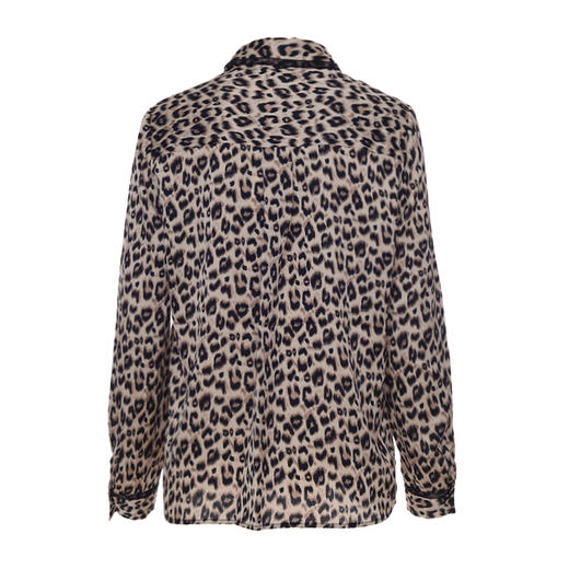 EITIE爱特爱秋季新款时尚复古通勤百搭显瘦豹纹印花衬衫女6109801 商品图5