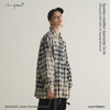 ATTEMPT 19AW-SHI0701 不对称破坏落色格纹法兰绒衬衫 商品缩略图0