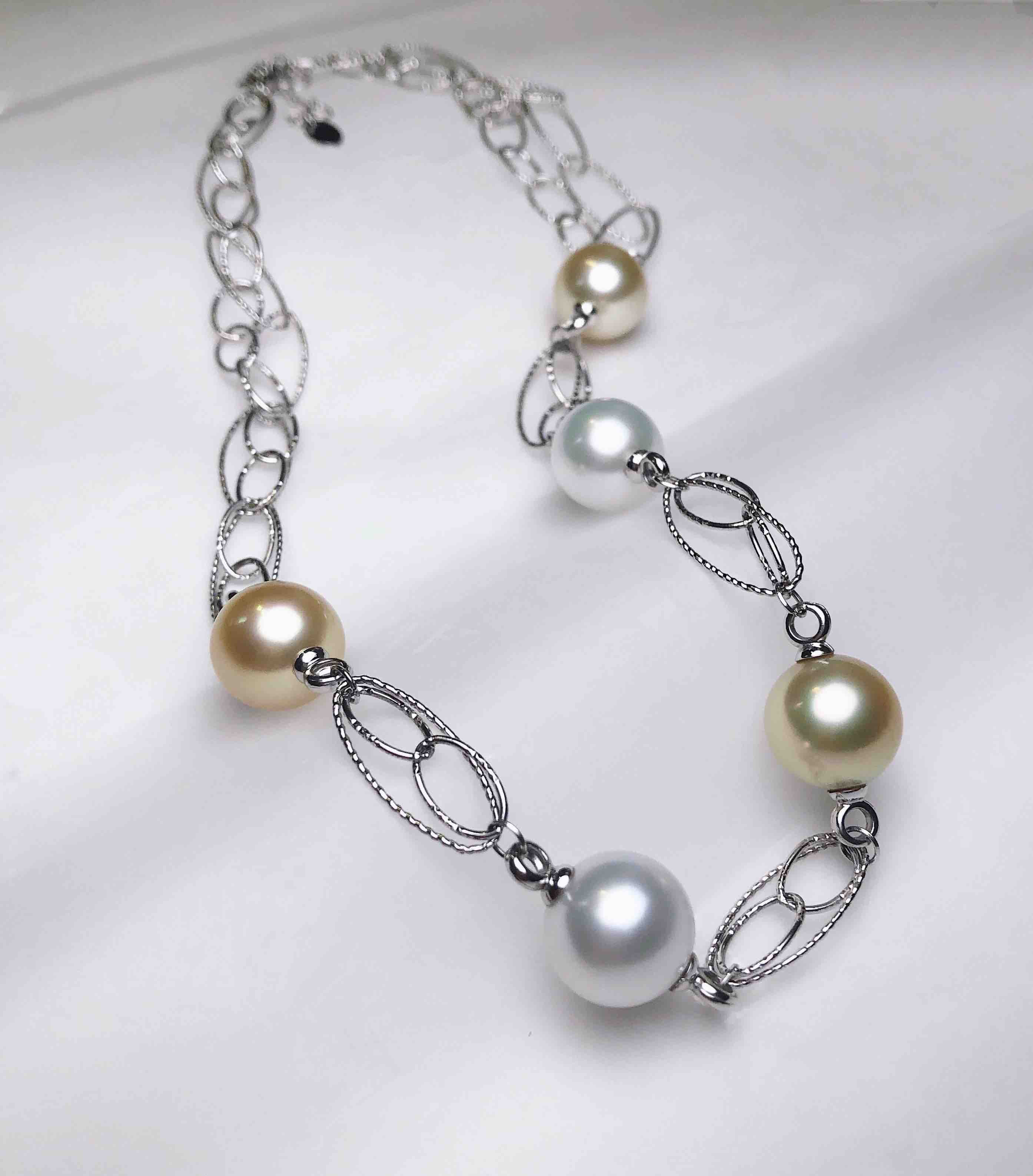 unpackeditaly18k镶南洋珍珠项链