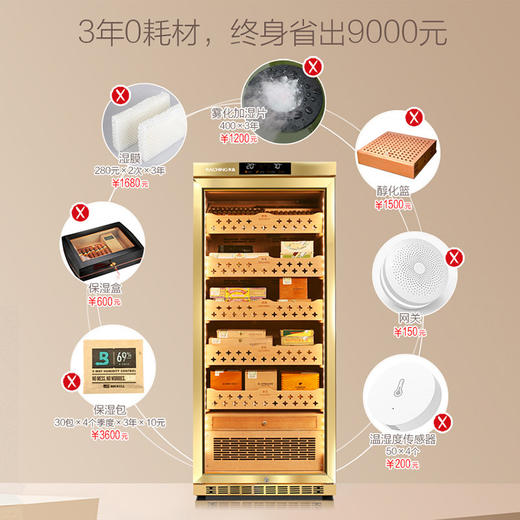 美晶/raching MON1800A 智能水平线实木恒温恒湿雪茄柜保湿烟柜 商品图2