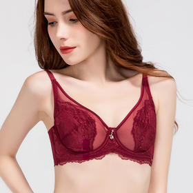 【秒杀品不退不换】皇家丽美记忆钛圈水晶杯超薄文胸法式性感美背超薄款夏季内衣WJ905-1