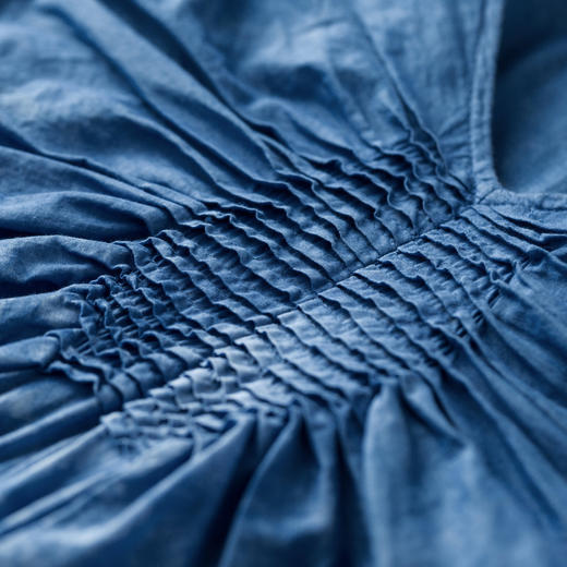 【林栖设计小店】时装周植物染系列2020夏季新品纯棉中袖长款连衣裙两件套 商品图2