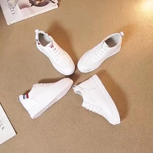 真皮透气女鞋，平底休闲增高单鞋AM131 商品图1