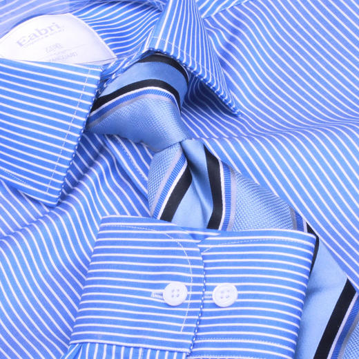 尊轩蓝色系男士法式/英式衬衫商务修身正装  多款可选 商品图5