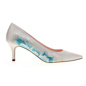 sheme丝绸刺绣 高跟单鞋