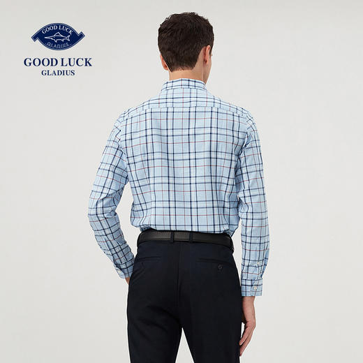 GOOD LUCK德鲨 时尚格子商务休闲男士衬衣LY01153 商品图1