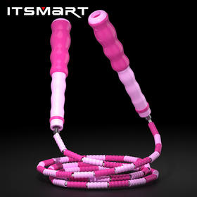 竹节跳绳儿童健身器材小学生专用软珠不怕痛珠节专业绳一年级可调节竹节绳