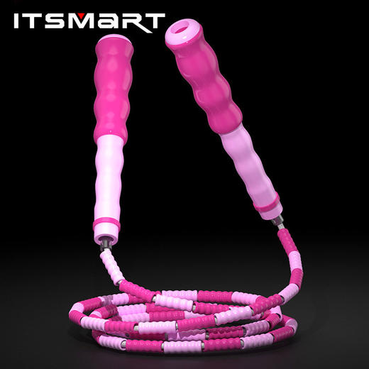 竹节跳绳儿童健身器材小学生专用软珠不怕痛珠节专业绳一年级可调节竹节绳 商品图0