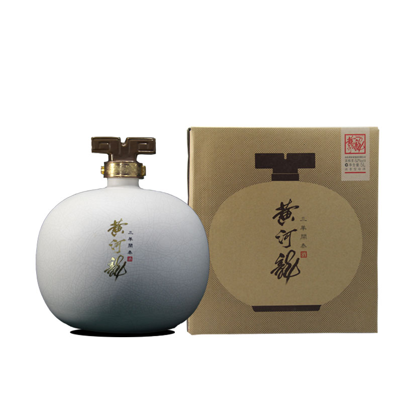 黄河龙三羊开泰52度高度白酒5L年货商务礼盒装生肖酒