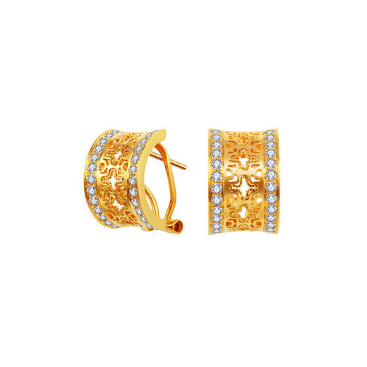 【熙】熙缘·花丝窗棂纹耳饰 商品图0