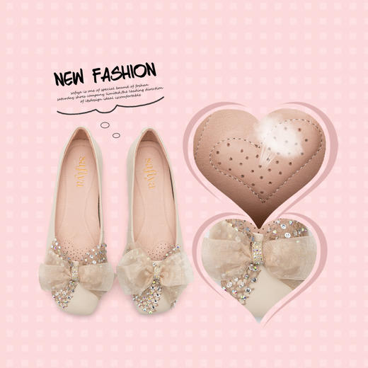 【反季清仓】Safiya/索菲娅低跟鞋蝴蝶结浅口单鞋2020春女鞋SF01111401 商品图4